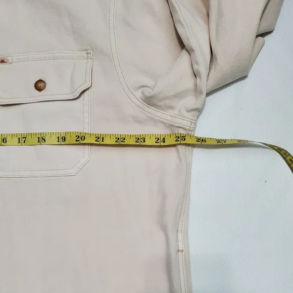 Faherty Sunwashed Organic Cotton CPO Shirt Jacket Sea Salt Mens XL - Picture 11 of 14